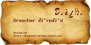 Drescher Árpád névjegykártya